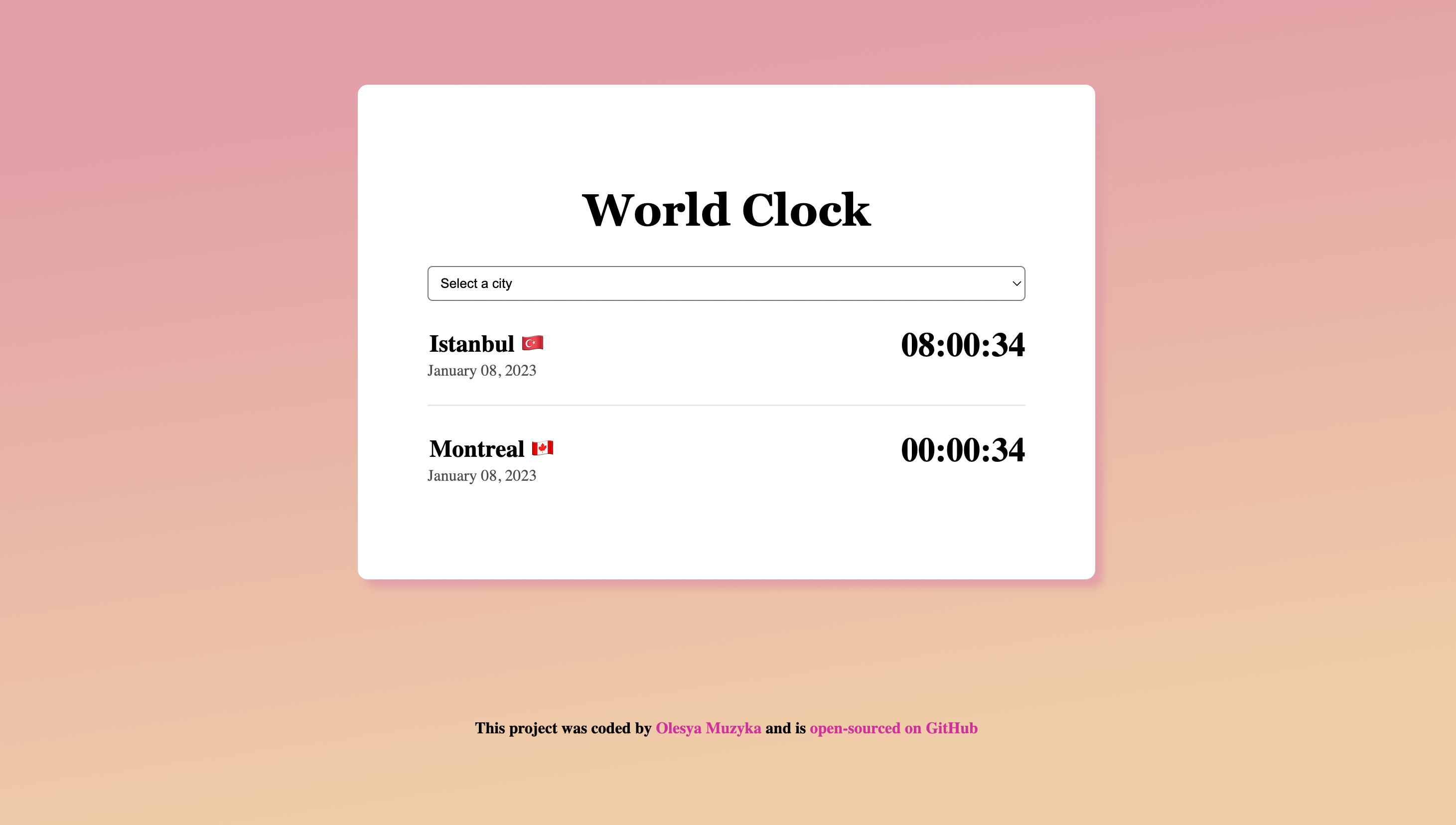 World clock app image